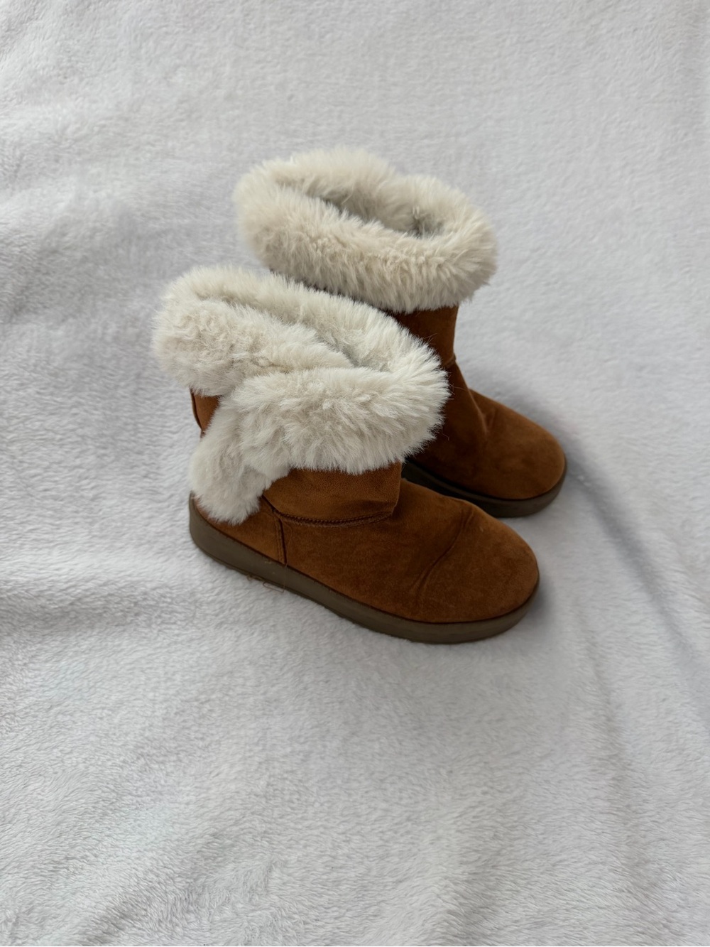 Kids Faux Fur Lined Winter Boots - Brown